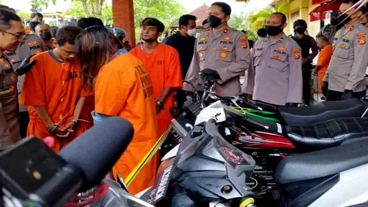 Polda Bali Berhasil Menangkap 11 Pelaku Curanmor dan Mengamankan 51 Motor